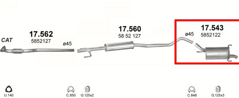 Bosal: 185-619, Walker: 22372,